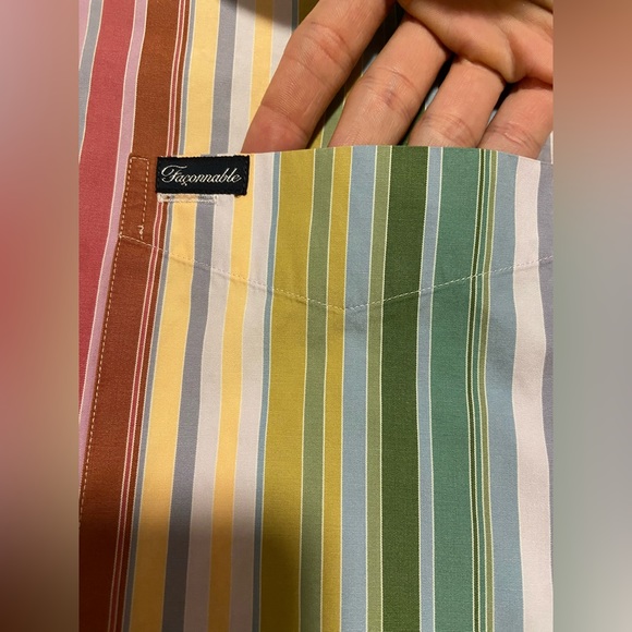Vintage Faconnable Colorful Striped Button-Down - Picture 12 of 15